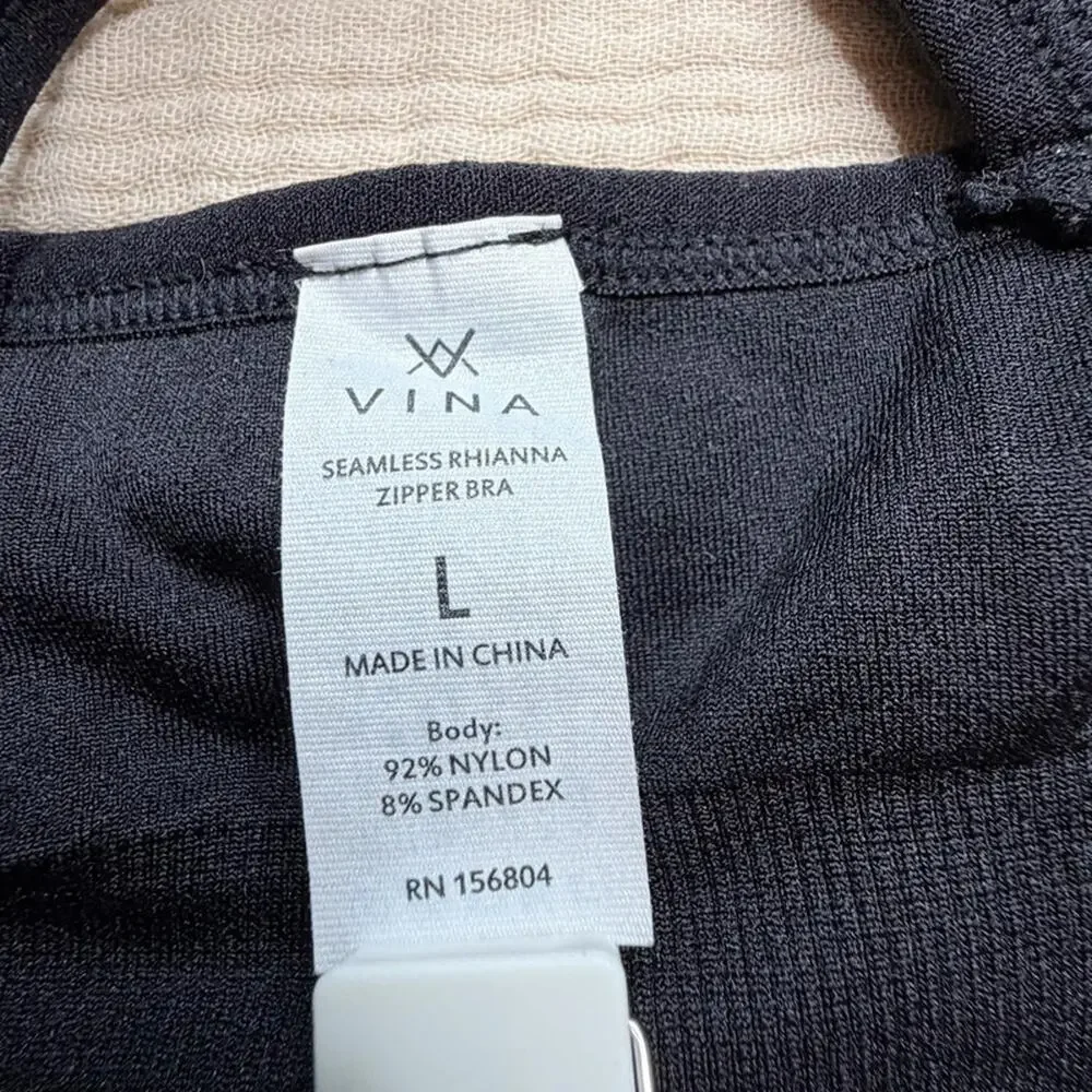 VINA seamless Rhianna Zipper Bra LG black